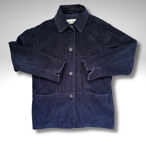 Eddie Bauer Navy Wide Wale Corduroy Chore Jacket Small